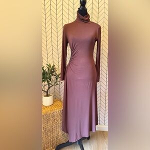 Chic Long Sleeve Brown Dress